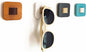 Sunglasses Organizer Wood Sunglasses Storage Wall Mounted Eyeglasses Holder Eyewear Display,Home Decor, (4pcs-Short-Grey/White/Blue/Wood Color)