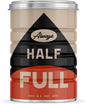 Retro Tin Can, Studio MPLS Designs, Collectable, Peel & Stick Valved End with Metal Lid, 8-12oz (4.0625 x 5.5 in) (Always Half Full Design)