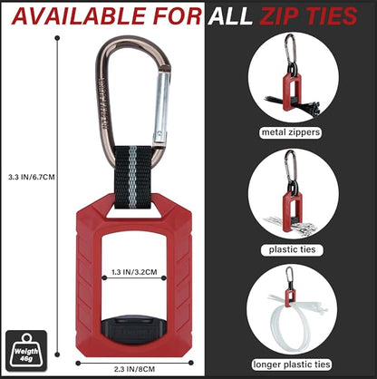 Melotough Zip Tie Organizer Band,Zip Tie Holder,Reusable,Cable Tie Bracket for Multi-Purpose Indoor and Outdoor Use,Red,2Pcs