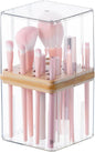 SUNFICON Makeup Brush Holder with Cover Makeup Brush Container With Lid Clear Makeup Brush Holder Organizer Waterproof Dustproof Beauty Brushes Storage Case Stand for Vanity Bathroom Countertop,Gift