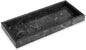 Marble Bathroom Vanity Tray, Natural Luxury Vanity Home Kitchen Bathroom Table Tray, Stone Decorative Countertop Dresser Trays for Key Coffee Perfume Jewelry Makeup (Black, 12"x 5" x1.2")