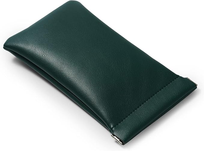 PU Leather Jewelry Travel Pouch Bag Leather Sunglasses Pouch Christmas,Wedding Party Favor Gift Bag(Dark Green)