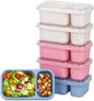 DOSEWART 6Pack 2-Compartment Reusable Snack Containers with Lids, Wheat Straw Reusable Snack Packs for Meal Prep Food Storage On-the-Go Snacking