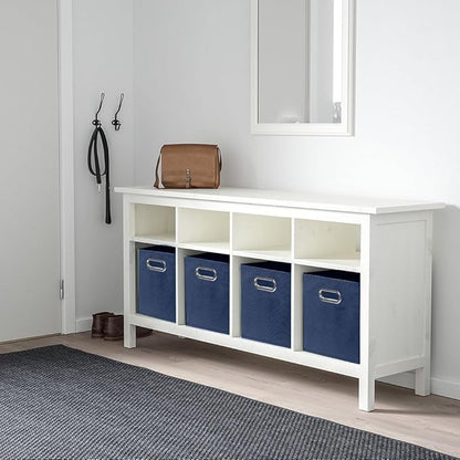 ShellKingdom Storage Bins, Foldable Fabric Storage Cubes And Cloth Storage Organizer Drawer with Metal Handle For Closet And Toys, 11 X 10.5 X 10.5 INCH, 2 Pack (Dark Blue)