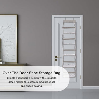 Multi-layer Over The Door Shoe Organizer Bag Transparent PVC Hanging Storage for Closet and Home Lightweight Reusable Multi-purpose Hanging Bag for Shoes and Accessories