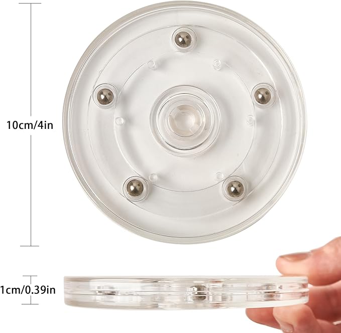4" Lazy Susan Turntable Acrylic Ball Bearing Rotating Tray for Spice Rack Table Cake Kitchen Pantry Decorating TV Laptop Computer Monitor
