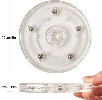 4" Lazy Susan Turntable Acrylic Ball Bearing Rotating Tray for Spice Rack Table Cake Kitchen Pantry Decorating TV Laptop Computer Monitor