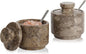 MARBLOUS KRAFTS Marble Salt Cellar 3" Inch Oceanic Flaky Salt Holder for Countertop, Set of 2 Spice Boxes, Brown Sugar Keeper, and Sugar Jar with Lid & Spoon, Perfect for Kitchen Storage