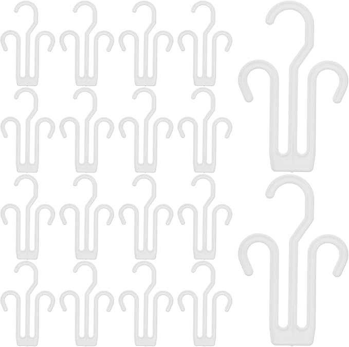 MAGICLULU 30pcs White Plastic Shoe Display Hooks Slippers Drying Hangers Shoes Hanging Organizer for Closet Storage and Dormitory Use