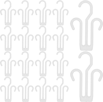MAGICLULU 30pcs White Plastic Shoe Display Hooks Slippers Drying Hangers Shoes Hanging Organizer for Closet Storage and Dormitory Use