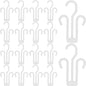 Toyvian 20pcs Hanging Shoe Hooks for Slippers and Sandals Thickened White Plastic Shoe Hangers Organizer for Home and Closet Storage
