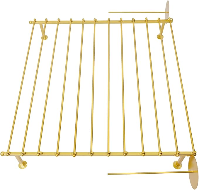 Ribbon Storage Organizer, Wall Mounted Ribbon Organizer, 12-Tier Metal Gift Wrapping Paper Rack, Spool Tie Scarf Hijab Belt Towel Hanger, for Home, Craft Room, Flower Shop, Gold, 47.2in Wide