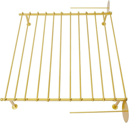 Ribbon Storage Organizer, Wall Mounted Ribbon Organizer, 12-Tier Metal Gift Wrapping Paper Rack, Spool Tie Scarf Hijab Belt Towel Hanger, for Home, Craft Room, Flower Shop, Gold, 47.2in Wide