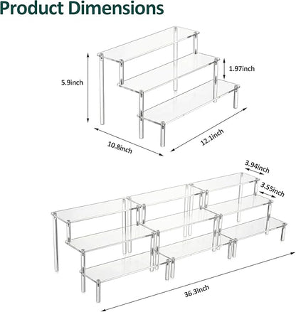 Can Rack Organizer for Pantry, 3-Tier Acrylic Cans Organizer for Pantry, Clear Canned Goods Holders for Kitchen Cabinet, Tiered Soup Can and Canned Food Storage Rack