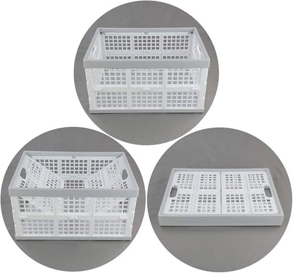 Vababa 28 L Plastic Collapsible Storage Bins, Stacking Utility Foldable Basket, Set of 3