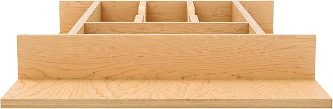 Rev-A-Shelf Natural Maple Right Size Utensil Insert Home Storage Kitchen Organizer 7 Compartment Drawer Accessory, 13-1/4" x 19-1/2", 4WCT-18SH-1