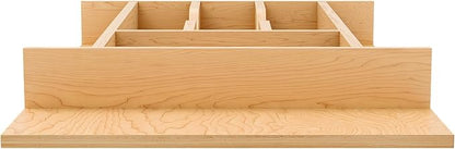Rev-A-Shelf Natural Maple Right Size Utensil Insert Home Storage Kitchen Organizer 7 Compartment Drawer Accessory, 13-1/4" x 19-1/2", 4WCT-18SH-1