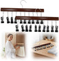 Legging Organizer for Closet, 2026 New Pants Hangers with 10 Clips, Space-Saving Clothes and Hat Storage Hook, Hanging Closet Organizer Hanger Clips for Skirts, Shorts, Trousers, Socks (Vintage*2)