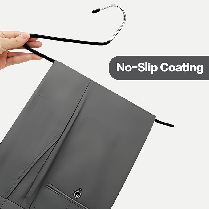 30 Pack Non Slip Jean Hangers, Space Saving Clothes Open Ended Hanger, Versatile Blanket Hangers for Heavy Pants, Scarf, Tablecloth, Slacks Women Men