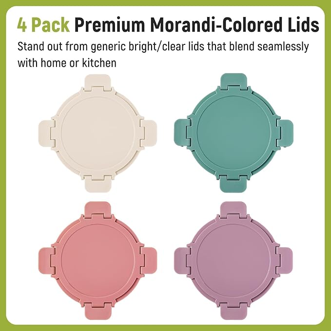 [UPGRADED LID] 6 Sets 3 Cup/24oz Borosilicate Glass Meal Prep Containers with Lids, Food Storage Bowl Jars for Soup Leftover Meal Lunch Oats Fruit Deli Salads - Microwave, Oven, Freezer Safe -BPA Free