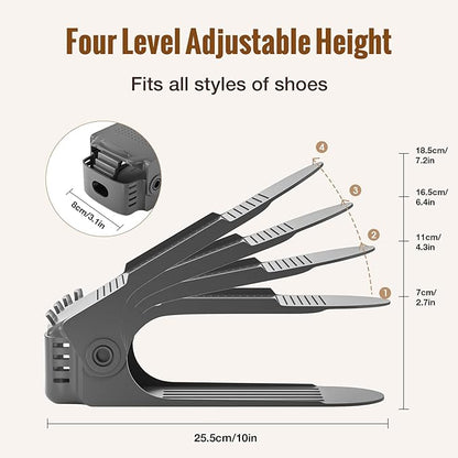 Neprock Shoe Slots Organizer, Shoe Rack Space Saver Organizador De Zapatos (12 Pack) Grey