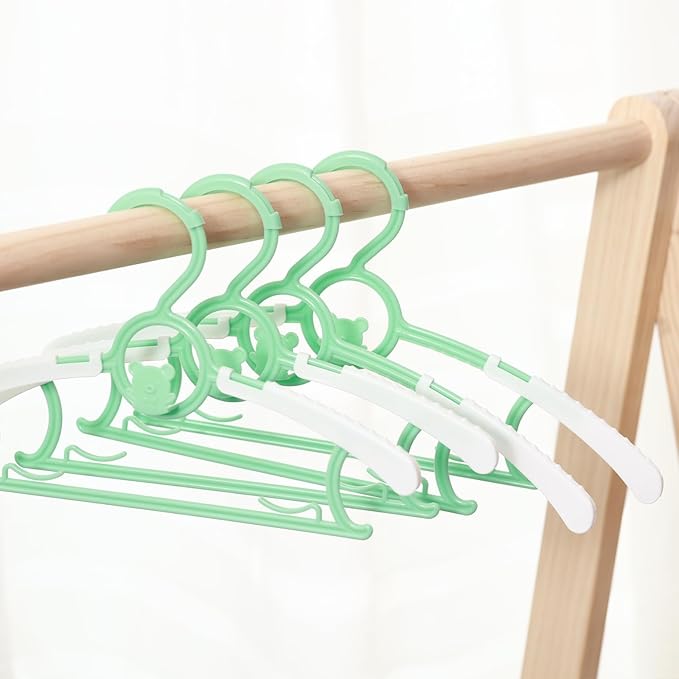 Baby Hangers for Nursery Closet 80 Pack Plastic Kids Clothes Hanger Space Saving Non Slip Extendable Toddler 11-14” Adjustable Hangers Heavy Duty Clothing Infant Hanger Bulk, Mixed Color
