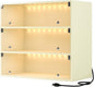 Sneaker Display Case with Lights featuring LED Intelligent Control Shoe Storage Box, Stackable LED Shoe Box Wood Shoe Display Case for Luxury Sneaker Storage (Beige 3-layer)