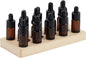 BENECREAT Essential Oil Display Stand, Wooden Essential Oil Organizer, Tabletop Storage Holder for 5-20ml Bottles, Nail Polish Compact Shelf, 3.5x7.8x0.8 inches