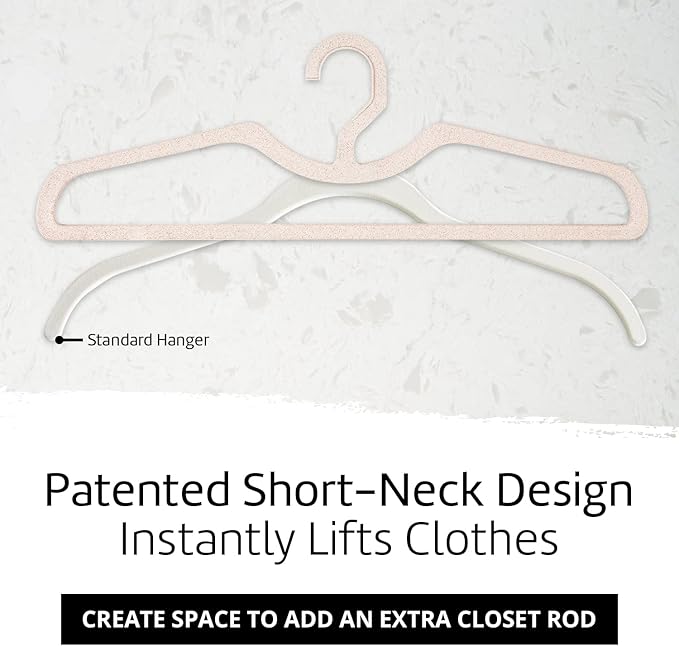 Higher Hangers BioHangers, Sustainable Flaxseed Space Saving Clothes Hangers, Premium Closet Organizers for College Dorms, RVs, & More, Reduces Wrinkles & Clutter, Standard 17", 40 Pack