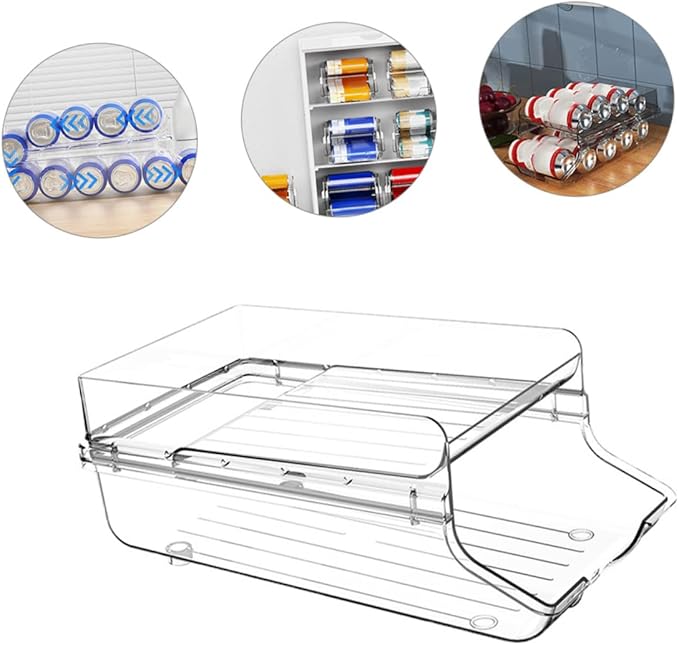 MAGICLULU Fridge Drink Organizer Can Storage Soda Can Holder Beverage Storage Box