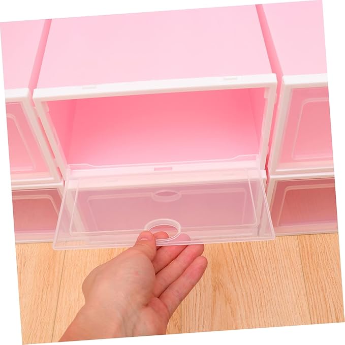 Hohopeti 6pcs Thicken Shoe Boxes Stackable Storage Boxes for Shoes Closet Organizers Kitchens Offices