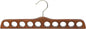 Walnut Finish Wood Scarf Hanger with 10 Holes and Brass Hardware in 17 1/2" Length X 3/4" Thick, 1 Hanger