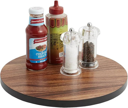 Woodard & Charles Round Lazy Susan Turntable with Stainless Steel Ball Bearing Mechanism (Black)