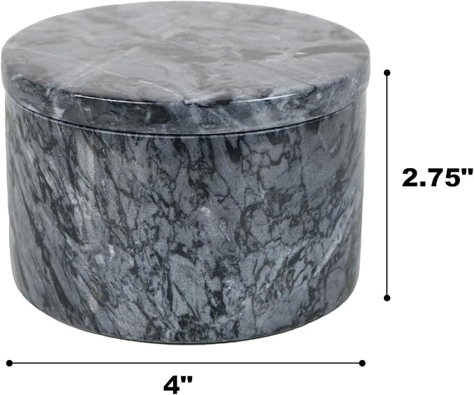 HillSpring Marble Salt Cellar, Utensil Holder, for Kitchen (Black)