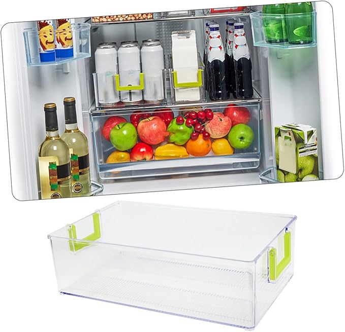 Mikinona 1pc Style Fridge Organizer Bin Refrigerator Storage Box for Food Fruits Vegetables and Beverages Material Healthy and Design