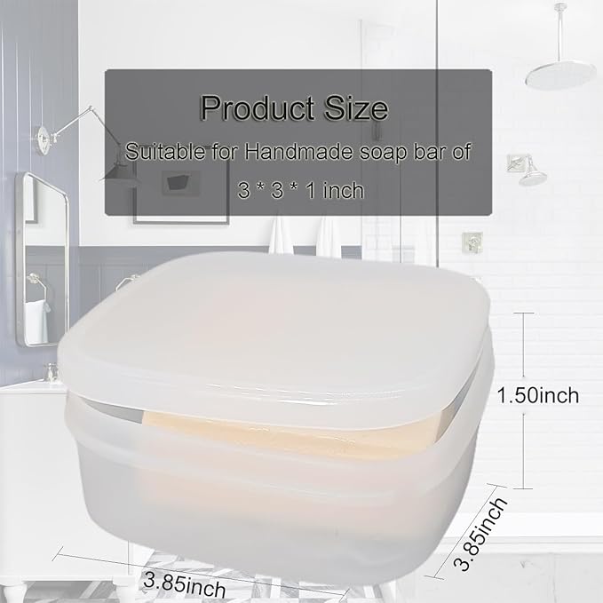Travel Soap Dish, Soap Box Case with Bar Soap Saver Pad Portable Soap Rest for Bathroom Shower Home Outdoor Gym Fitness Vonpri (Translucent 1Pack)