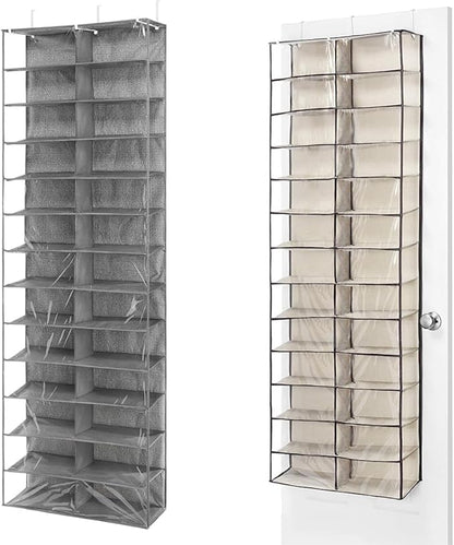 Whitmor Over The Door Shoe Shelves - 26 Sections - Crosshatch Gray Over the Door Shoe Shelves