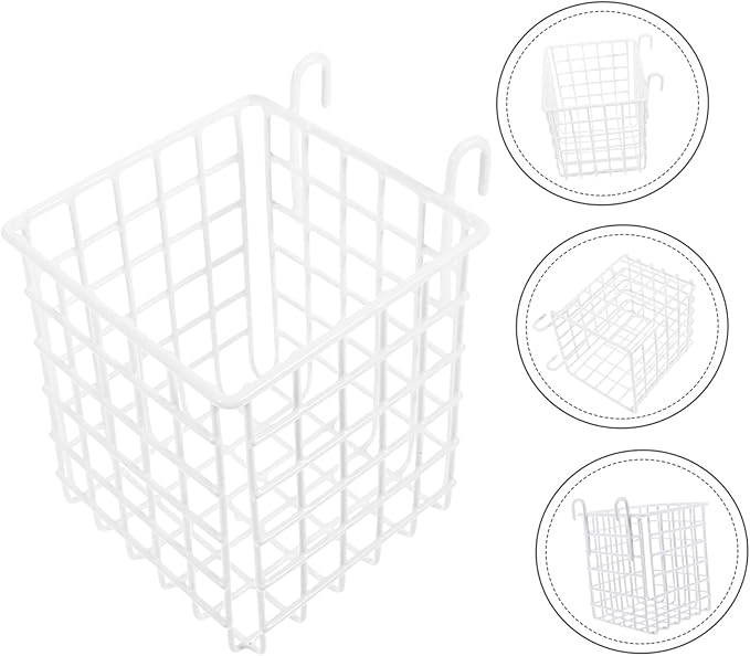 Mobestech 4pcs Hanging Basket Sturdy Iron Storage Rack for Kitchen Organizing Over Door Cabinet Basket for Utensils and Toiletries Design