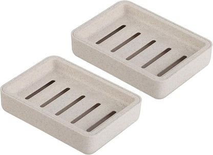 Plastic Soap Dish, Soap Bar Holder with Drip Tray, Draining Soap Box for Shower,Kitchen, Bathroom