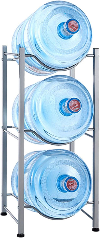 3-Tier Water Rack Stainless Steel Heavy Duty Water Cooler Jug Rack,5 Gallon Water Bottle Holder for Kitchen Office Home,Silver