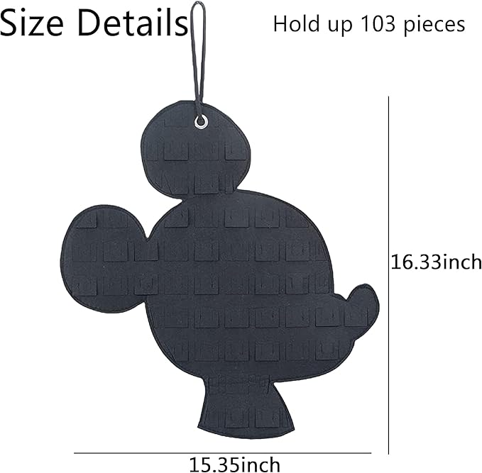 Hanging Brooch Pin Organizer Enamel Pin Display Cute Cartoon Shape Brooch Pin Display Storage Holder for Brooch Pin(Without Accessories ) (black+blue)