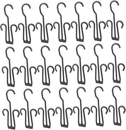 ABOOFAN 25pcs Hanging Shoe Hooks for Display and Drying Expandable Plastic Shoe Rack Organizer for Closet Double Hooks for Home and Retail Use Space-Saving Storage Solution