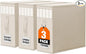 WOWBOX Sheet Organizers and Storage,Closet Bed Sheet Organizer Under Bed Storage and Organization with Label Cards & Clear Window for Bedding Sheets,Duvet Covers,Blankets (3 Pack，Beige)