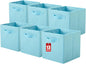 ShellKingdom Storage Bins, Foldable Fabric Storage Cubes And Cloth Storage Organizer Drawer For Closet And Toys Storage, 13 X 13 X 13 INCH, 6 Pack (Light Blue)