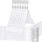 Quality Semi Curved White Wooden Suit Hangers, 80-Pack Smooth Finish Solid Wood Coat Hanger with Swivel Hook, Jacket, Pant, Dress Clothes Hangers White, 80