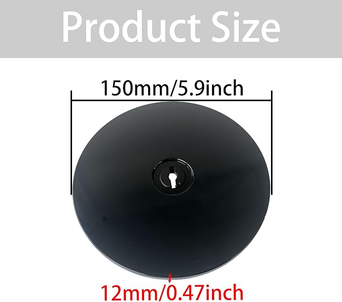6" Small Lazy Susan Turntable Organizer Revolving Display Base, Black Acrylic Ball Bearing Rotating Tray for Spice Rack Table Cake Kitchen Pantry Decorating, 40 lb Load, 360° Smooth Rotation