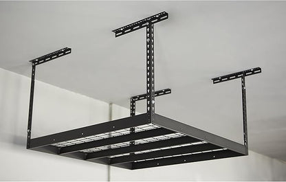 Klutch Overhead Garage Storage Rack — Adjustable Height, 48in.L x 48in.D x 23–37in.H