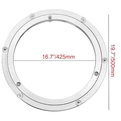 Aluminium Alloy Turntable Bearing, Heavy Duty Swivel Turntable Lazy Susan Rotating Bearing Turntable Round Dining Table Smooth Swivel Plate Hardware, 20"