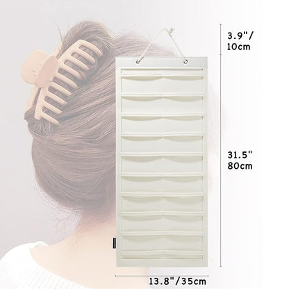 Hanging Hair Claw Clips Organizer, Claw Clips Organizers and Storage for Women Girls, Hair Claw Clips Holder for Wall, Door, Closet(NO ACCESSORIES INCLUDED)(Beige)