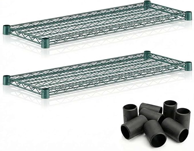 2 Pack Green Additional Wire Shelf for 14"x36" NSF Shelving Units, Replacement Shelves for Wire Rack
